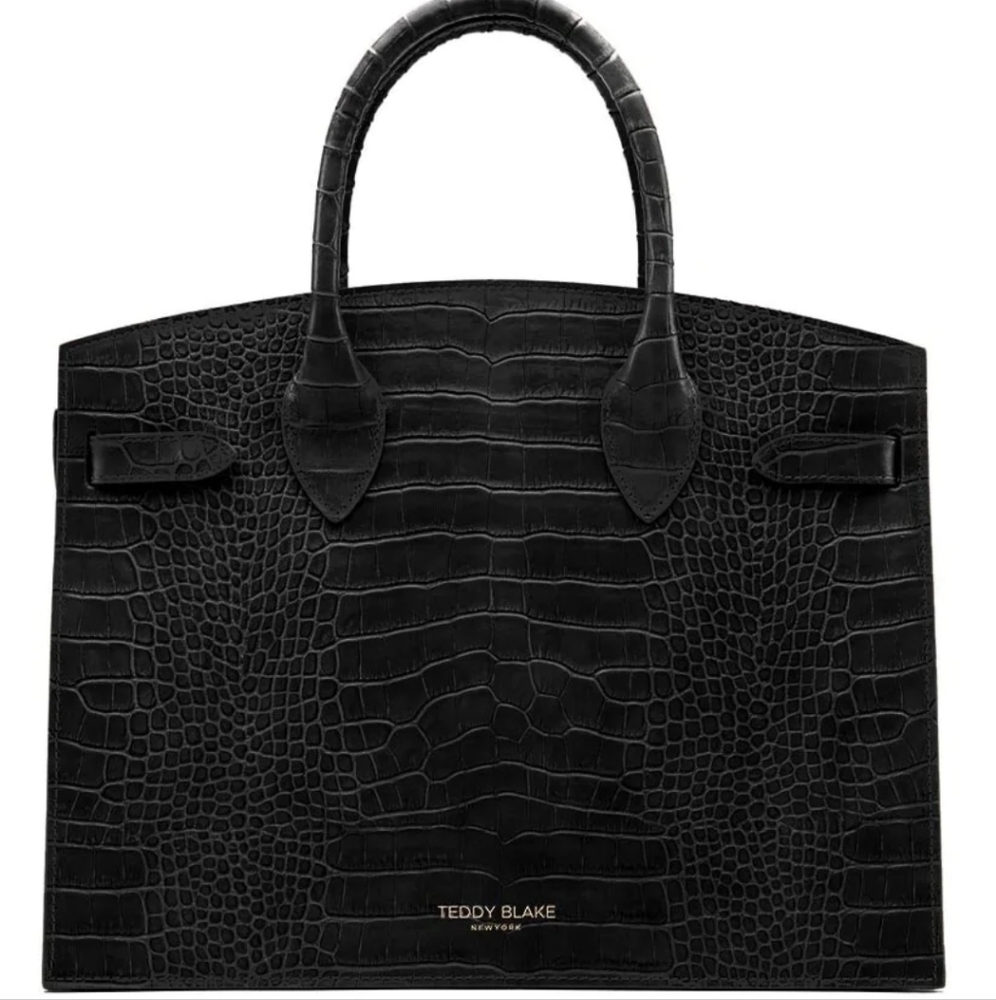 Lg. Leather Teddy Blake 15" Kate Croco Handbag comes with dust bag & purse strap